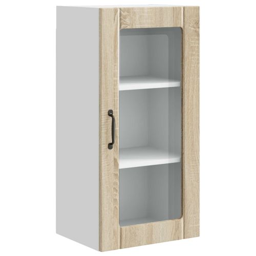 Стенен стъклен шкаф PORTO Сонома дъб 40 x 31 x 80 см