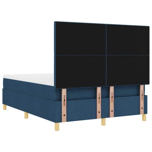 LED кутия за пружини с легло Синьо 140 x 190 cm текстил