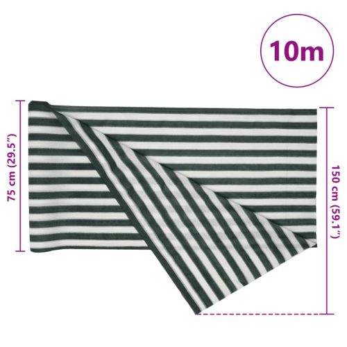 Засенчваща мрежа зелено и бял 1,5x10 м HDPE 150 г/м²