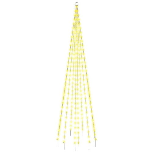 Коледна елха на флагщок, топло бяло, 310 LED, 300 см