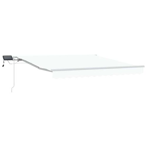 Прибираща се тента Бяло 300 x 250 cm Тъкан и алуминий