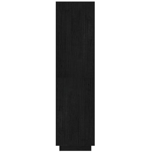 Библиотека/разделител за стая черна 40x35x135 см бор масив