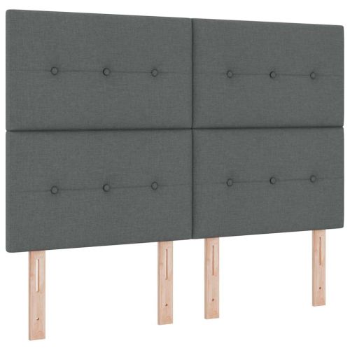 LED кутия за пружини с легло Тъмен сив 160 x 200 cm текстил