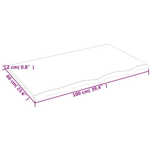 Плот за баня тъмнокафяв 100x60x2 см обработено масивно дърво