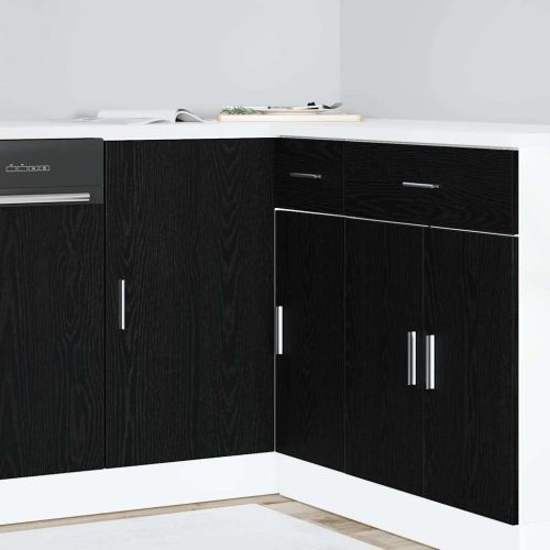 Кухненски ъглов основен шкаф Черен дъб 86 x 46 x 81,5 см