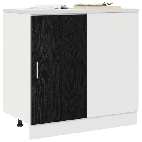 Кухненски ъглов основен шкаф Черен дъб 86 x 46 x 81,5 см