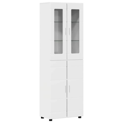 Висок шкаф FLORIN 60 x 35 x 182 см Лъскаво бяло