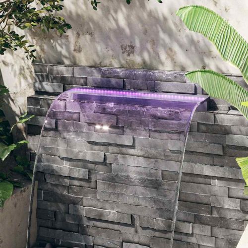 Преливник за водопад с RGB LED, акрил, 90 см