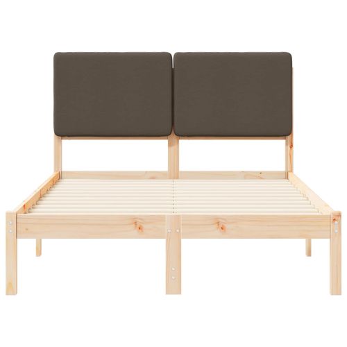 Леглова рамка с тапицирана гръбна част Таупе 120 x 200 cm
