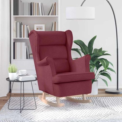 Люлеещ се стол Винено червено 74x90x102 cm Fabric