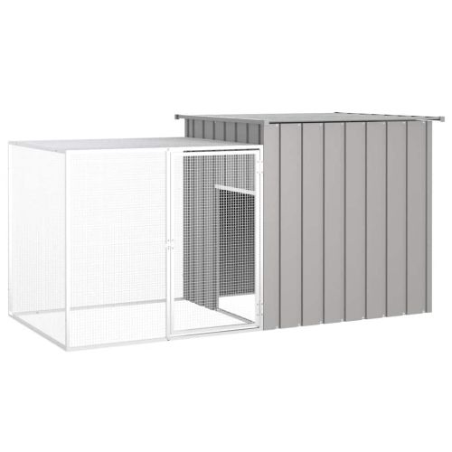 Клетка за зайци сива 200x91x100 см поцинкована стомана