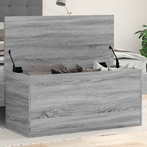 Кутия за съхранение, сив сонома, 100x42x46 см, инженерно дърво