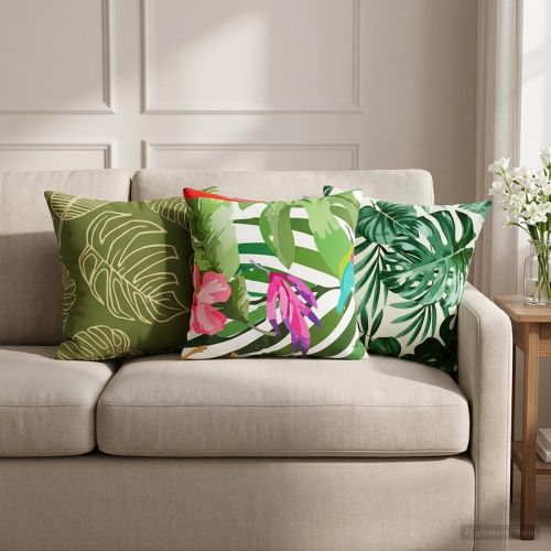 Калъфка за възглавница 2 pcs HEERLEN Мотив с листа 30 x 30 cm