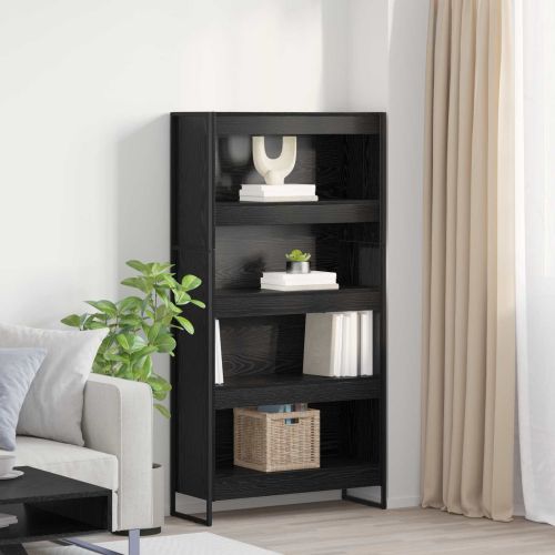 Шкаф за книги 80 x 30 x 155 см Инженерна дървесина Черния дъб