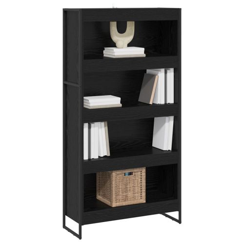 Шкаф за книги 80 x 30 x 155 см Инженерна дървесина Черния дъб