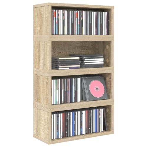 Рафтове за CDs 4 бр. Дъб сонома 40 x 17 x 17 см