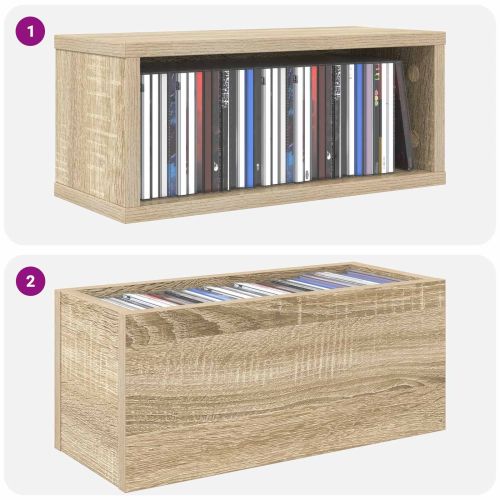 Рафтове за CDs 4 бр. Дъб сонома 40 x 17 x 17 см