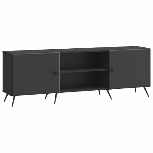 ТВ шкаф 150 x 31 x 50 см Черно Инженерна дървесина