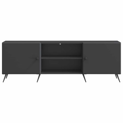 ТВ шкаф 150 x 31 x 50 см Черно Инженерна дървесина