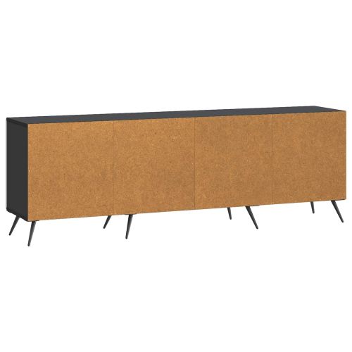 ТВ шкаф 150 x 31 x 50 см Черно Инженерна дървесина