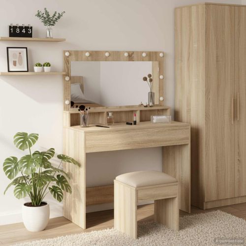 Тоалетка Сонома дъб 100 x 41 x 135 см Инженерна дървесина