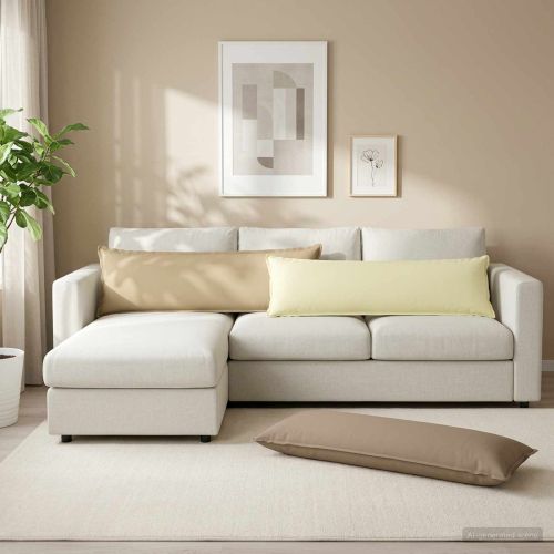 Калъфка за възглавница 2 бр. HOUTEN Бежово 40 x 145 см