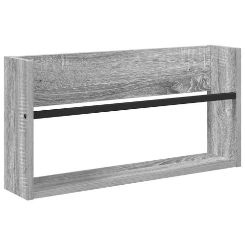 Етажерка за списания с рафт Сив Сонома 60 x 12 x 30 см
