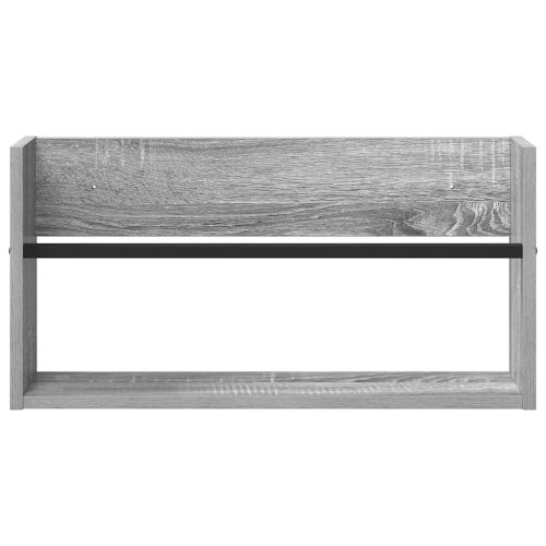 Етажерка за списания с рафт Сив Сонома 60 x 12 x 30 см