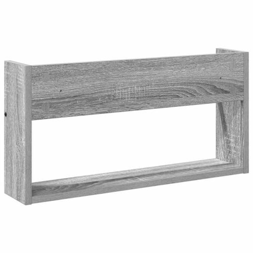Етажерка за списания с рафт Сив Сонома 60 x 12 x 30 см