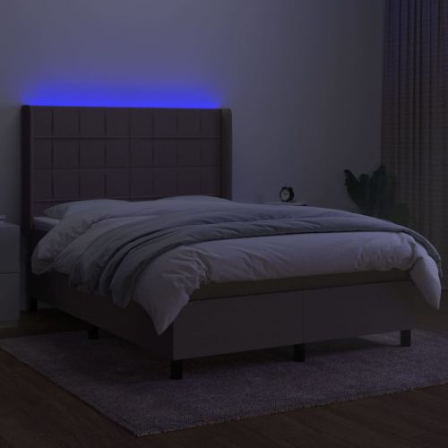 LED кутия за пружини с легло с таблото текстил