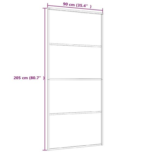 Плъзгаща се врата матирано ESG стъкло/алуминий 90x205 см черна
