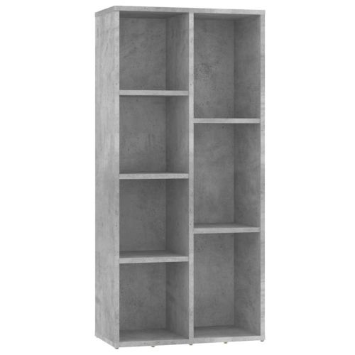 Шкаф библиотека, бетонно сив, 50x25x106 см, инженерно дърво