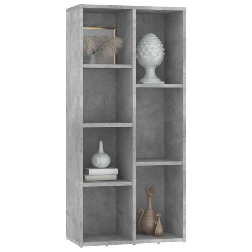 Шкаф библиотека, бетонно сив, 50x25x106 см, инженерно дърво