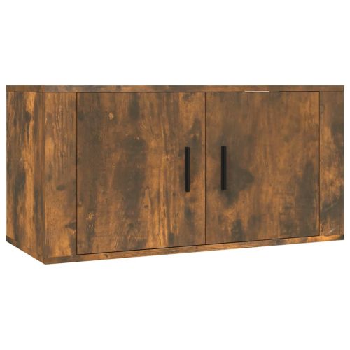 ТВ шкаф за стенен монтаж, oпушен дъб, 80x34,5x40 см