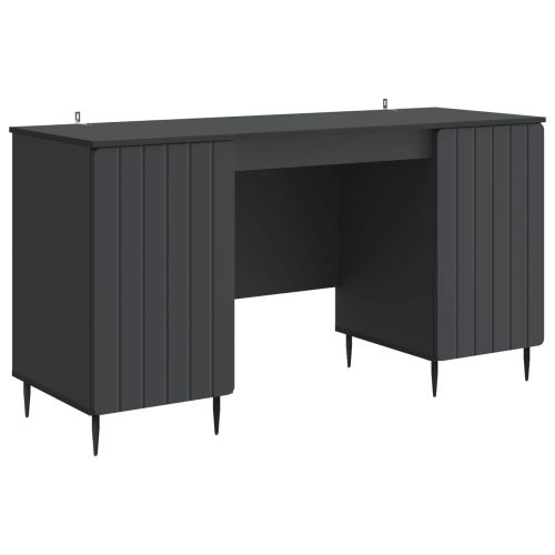 Бюро с рафт Черно 142,5 x 50 x 75 см Инженерна дървесина