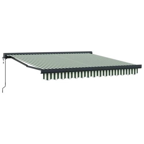 Прибираща се тента Зелен и бял 350 x 250 x 165 см