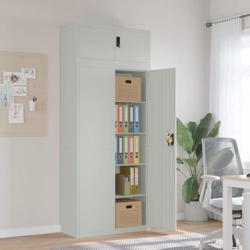 Шкаф за папки светлосив 90x40x220 см стомана