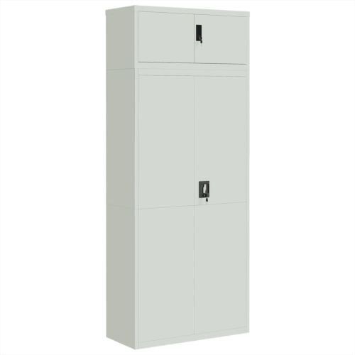 Шкаф за папки светлосив 90x40x220 см стомана