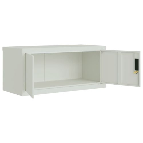 Шкаф за папки светлосив 90x40x220 см стомана