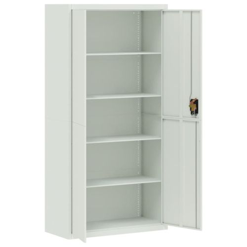 Шкаф за папки светлосив 90x40x220 см стомана