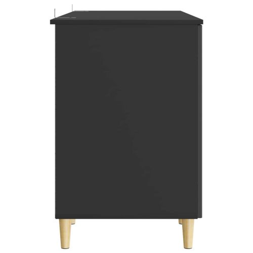Бюро с рафт Черно 142,5 x 50 x 75 см Инженерна дървесина