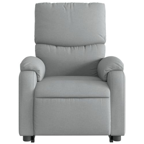 Изправящ масажен реклайнер стол, светлосив, текстил