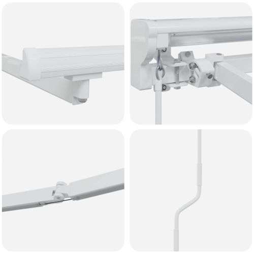 Manual Awning Frame with Solar LED 3 x 2 m Бяло