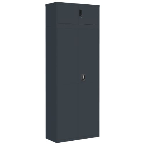 Шкаф за папки антрацит 90x40x240 см стомана