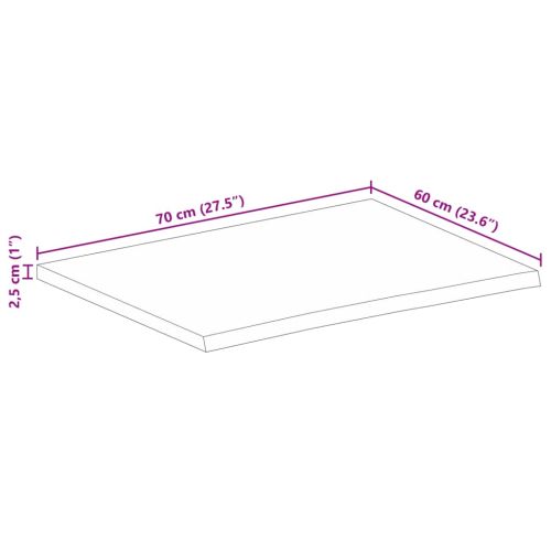 Плот на маса 70x60x2,5 cm Жив ръб Масивна дървесина Грубо манго