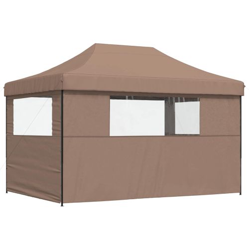 Парти шатър 279 x 410 x 315 см Кафяво Оксфордска тъкан
