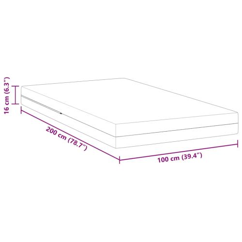 Матрак Средно твърдо 100 x 200 cm Бяло