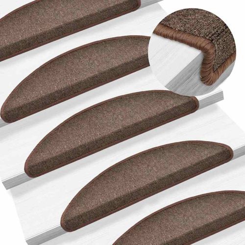 Стълби подложки 10 бр. 56 x 17 x 3 cm Non-Slip Кафяво