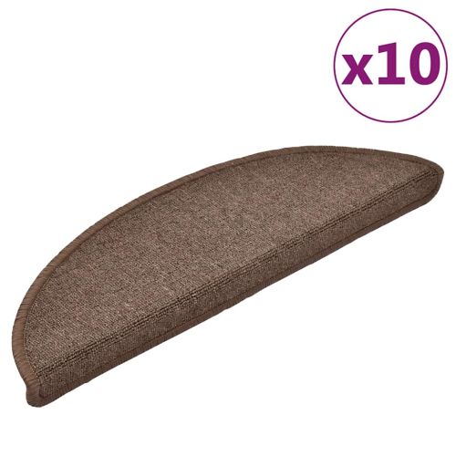 Стълби подложки 10 бр. 56 x 17 x 3 cm Non-Slip Кафяво