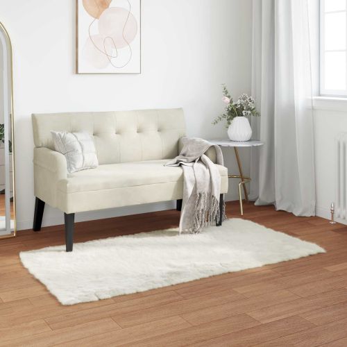 Изкуствена овча килим TAFALLA Бяло 80 x 150 cm Полиестер